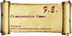 Francsovics Emma névjegykártya